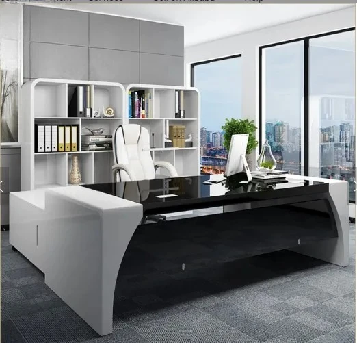

Современный высокотехнологичный компьютерный стол для руководителя, выполненный в индивидуальном дизайне, для кабинета начальника.