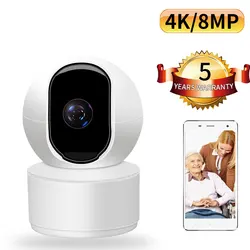 N_Eye-Wireless Câmera IP de Segurança Doméstica, Monitor de Bebê, Visão Noturna, CCTV, WiFi, Áudio 2 Way, Pet, 8MP, 4K, HD 1080p