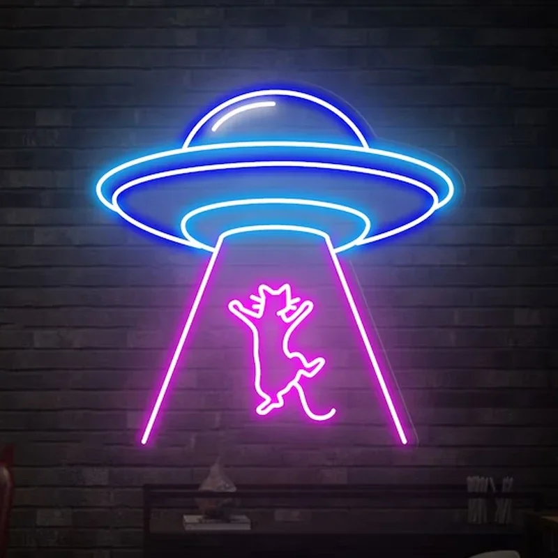 

Alien Cat LED Neon Light Anime Neon Sign Kawaii Children's Bedroom Wall Decoration Creative Birthday Gift Room Wall Decor