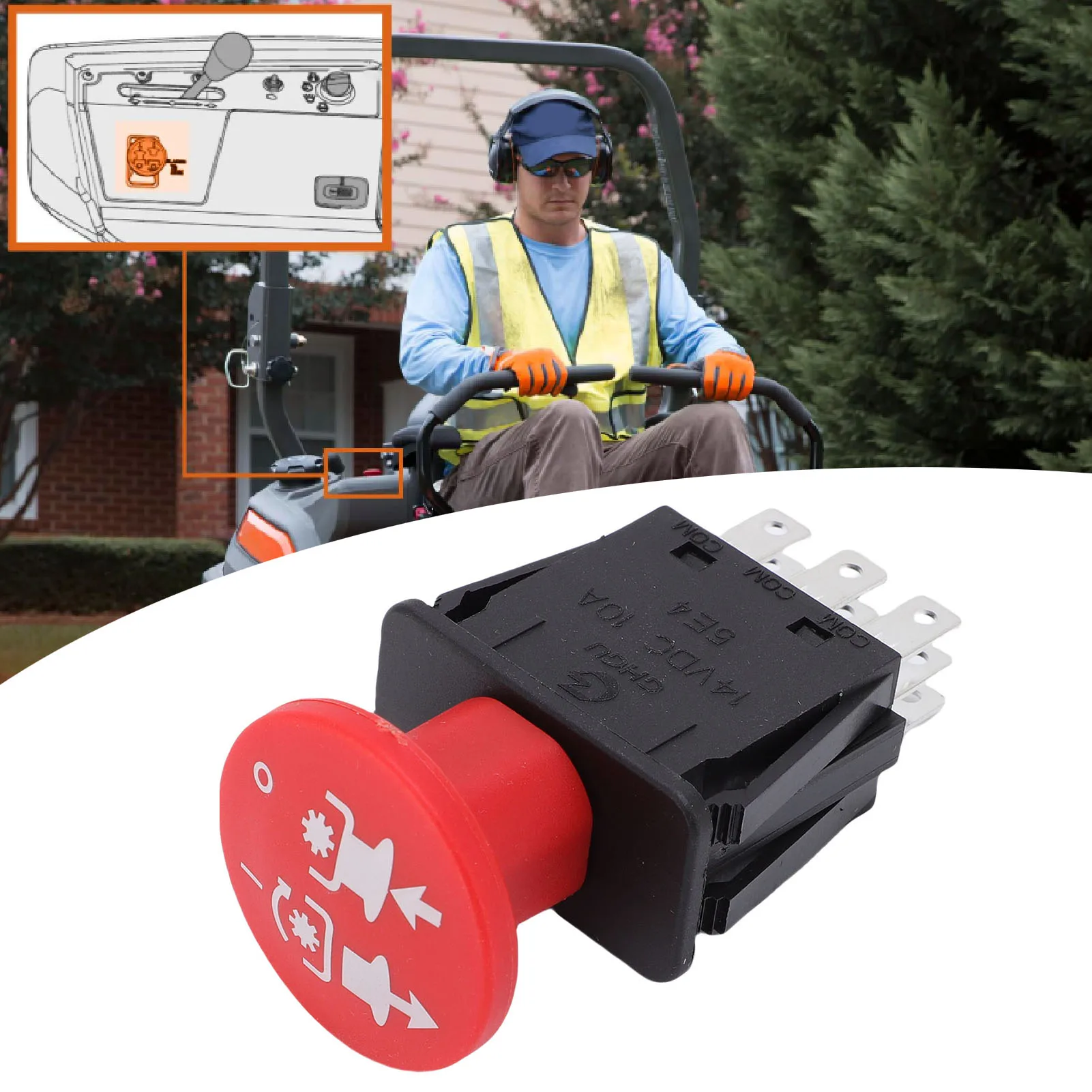 PTO Switch Replacement Easy Install Sturdy Mower Power Take Off Multi Purpose for GT48 TC238 GT2254 LGT2554 LGT2654 TS Series