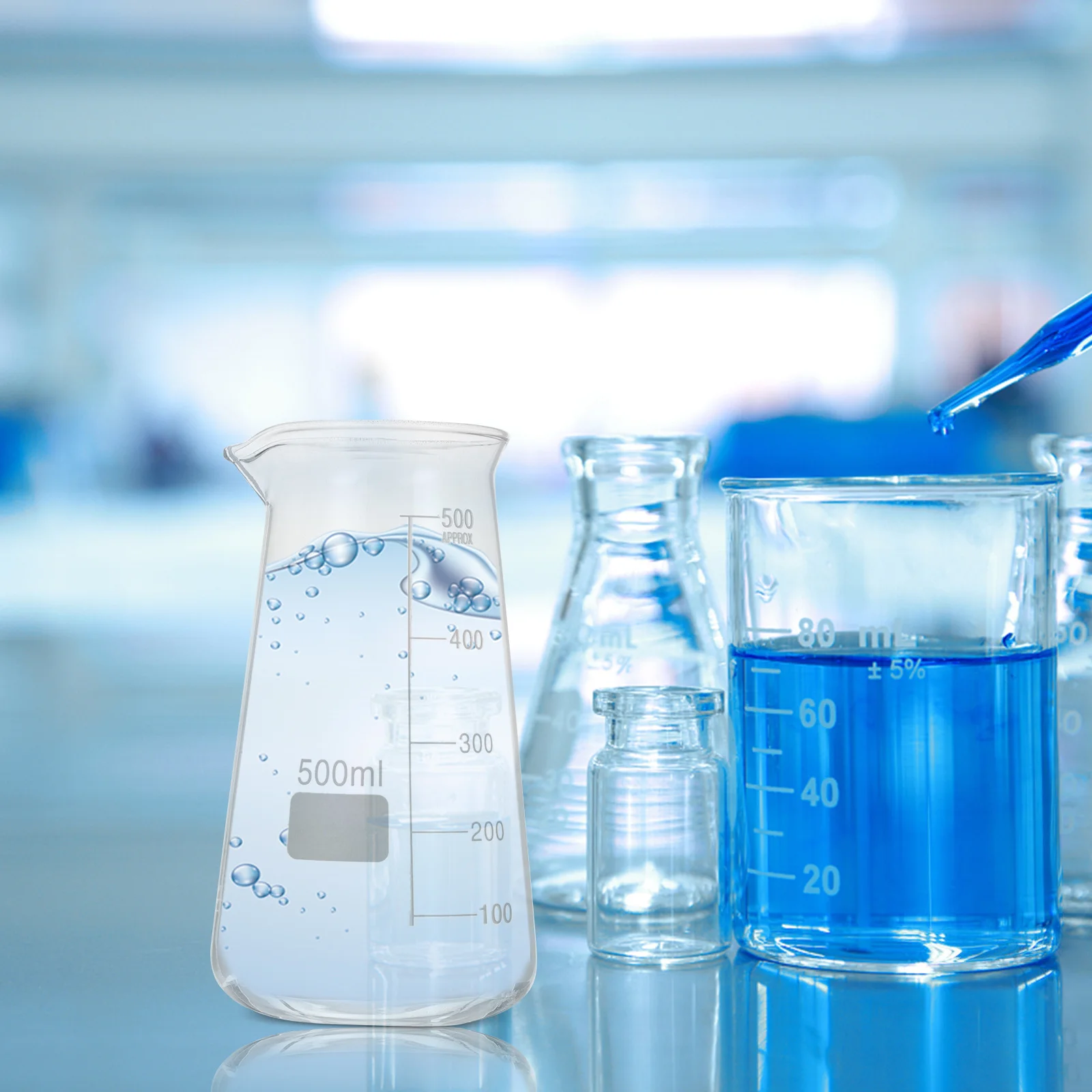 

High Temperature Resistant Glass Beaker Measuring Cup Durable Laboratory Accessory Clear Scale Cup for Cooking Baking Experiment