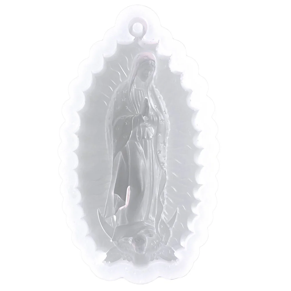 Angel Decor Mold Silicone Flexible Key Chain Shaped Silica DIY Supplies Virgin Mary