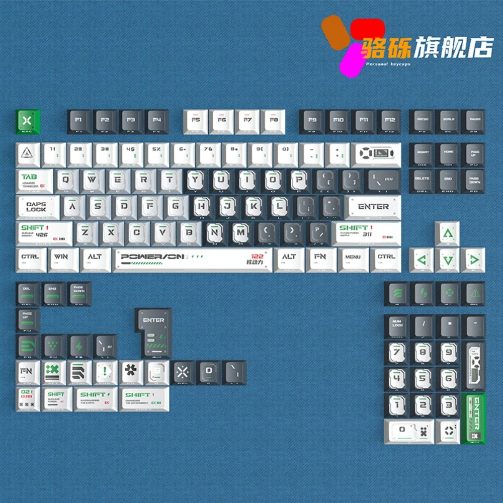 Luoli 130 tasten pbt Kernkraft profil Tasten kappen seitlich gravierte Tastatur kapsel durchscheinende mechanische fünfseitige Wärme sublimation