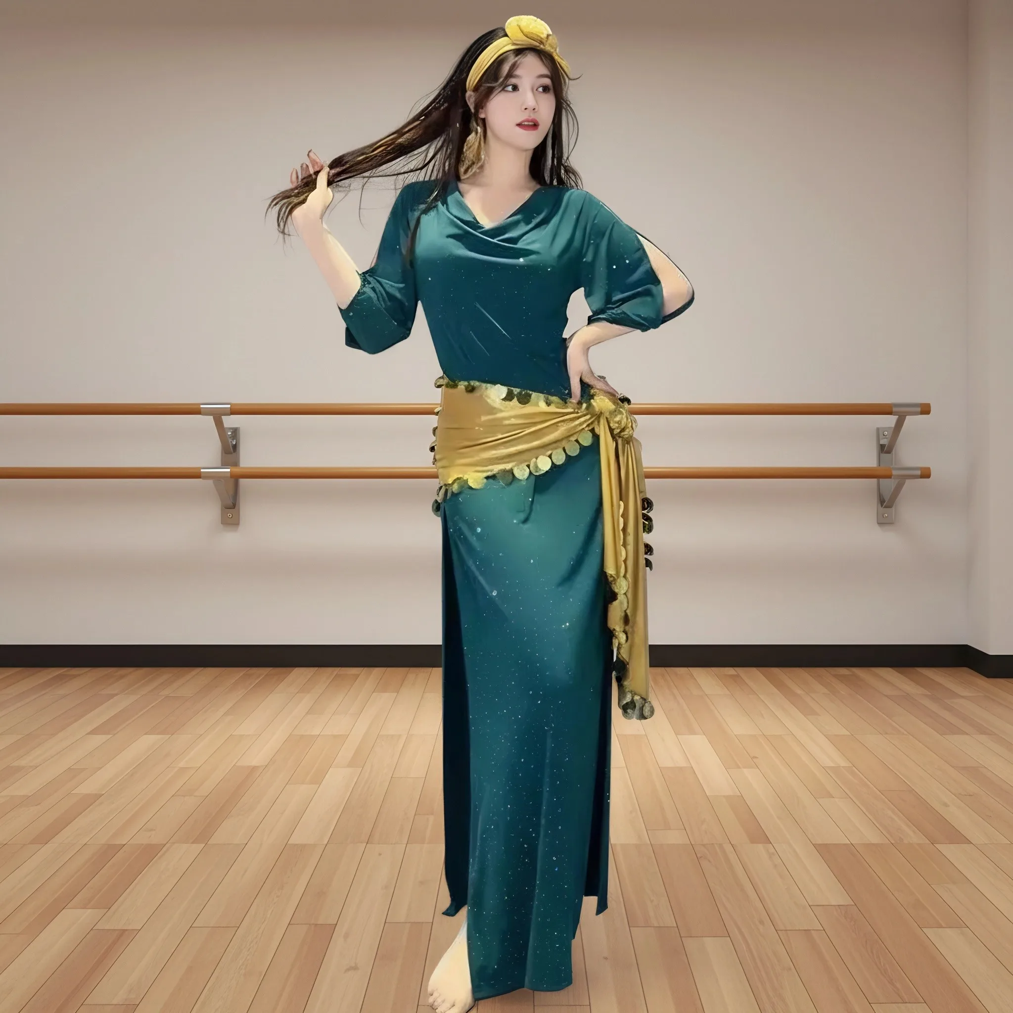 お得 美品 ベリーダンス衣装 サイーディ Baladi shabbi M 女性ベリーダンスコインコスチュームバラディサイディドレス女の子