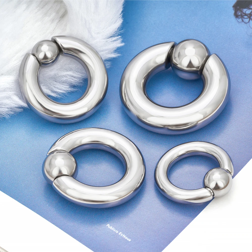 316L Stainless Steel Piercing Hoop Ear Gauges Weights Nose Rings Ear Plug Tunnels Ear Expander Septum Piercing Body Jewelry