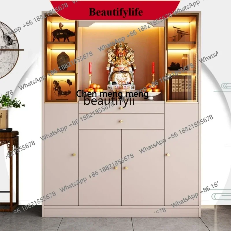 

z183 Buddha Niche Modern Light Luxury Small Solid Wood New Chinese Style Buddha Shrine Clothes Closet Buddha Cabinet Altar