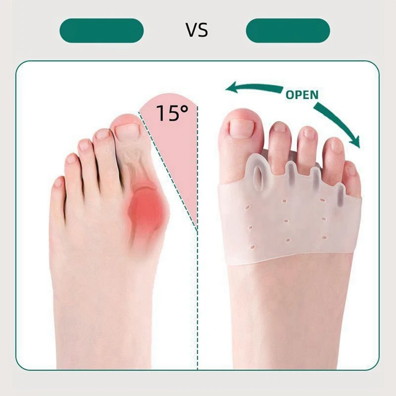 실리콘 발가락 분리기 - 여성용 발가락 분리기, Hallux Valgus Relief 발가락 교정기 및 남성용 및 여성용 스페이서 HOT!