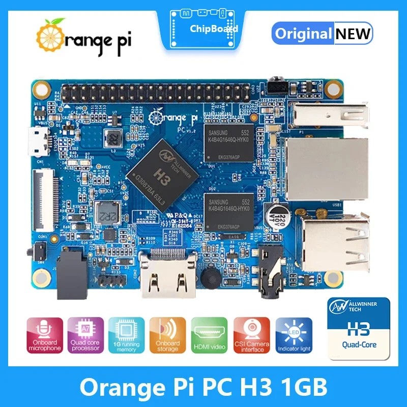 

Четырехъядерный процессор Orange Pi PC H3 1 ГБ с поддержкой Android, Ubuntu, Debian Image