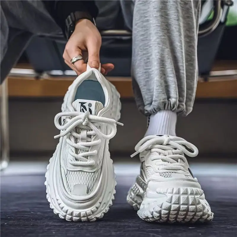 

Men's Trendy Clunky Sneakers Thick Sole Insole Height Increase Shoes Casual Shoes for Men Breathable Non Slip Sport Footwear