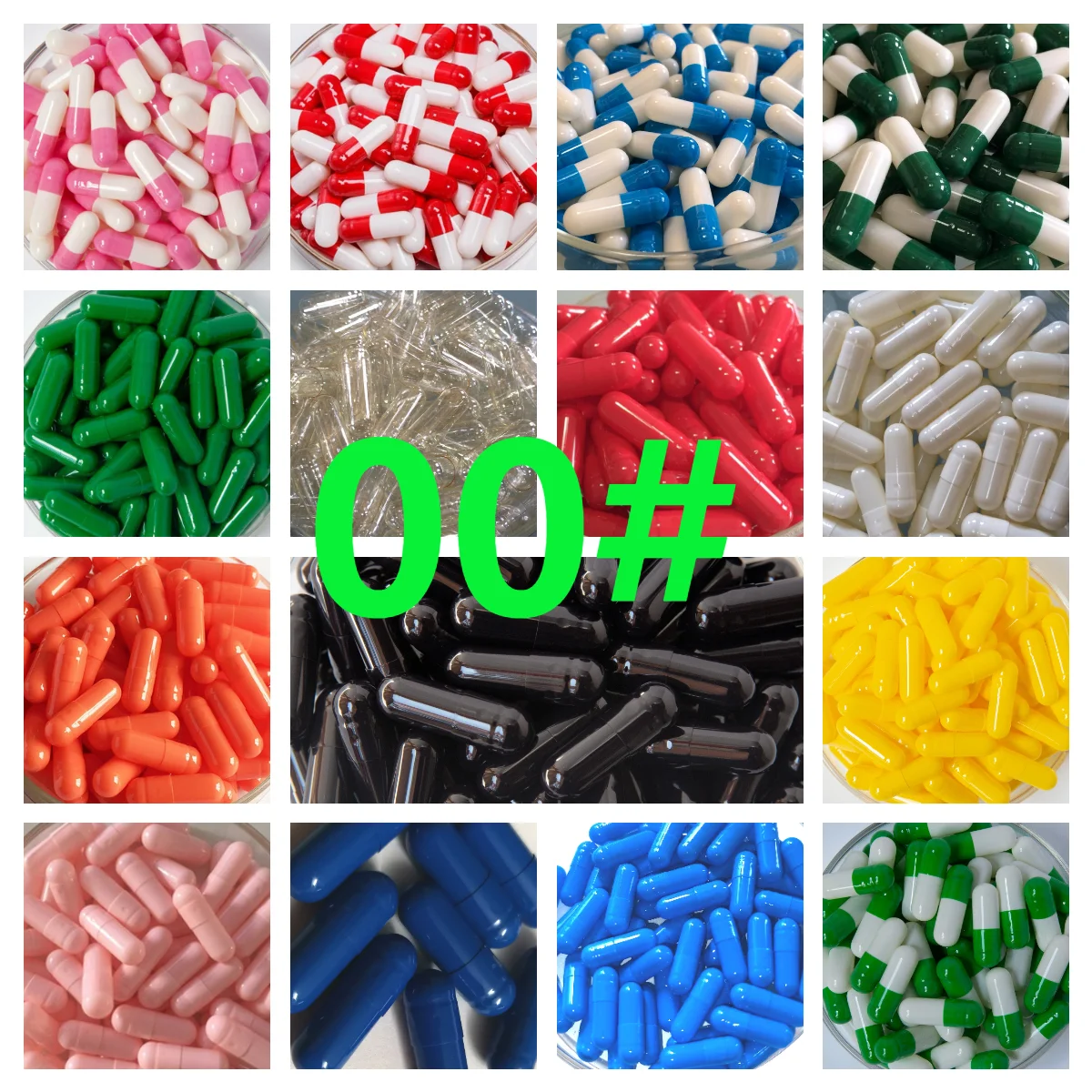 00 size Vacant Capsules 100PCS! Colored GMP Standard!Hard Gelatin Empty Capsule,Vacant Capsules ,Pill Case, joined capsules