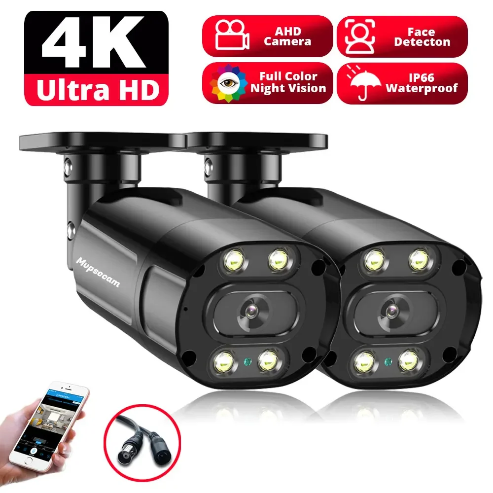 Analogowy kamera monitorująca wideo AHD 4K 8MP H.265 wodoodporny CCTV inteligentny kamera DVR kolorowy noktowizor kamery bezpieczeństwa pocisk