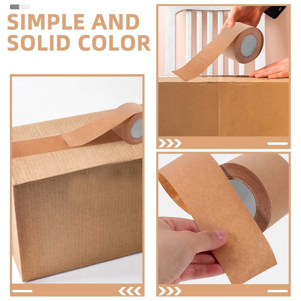 

3 Rolls Duty Kraft Paper Tape for Packing Strong Adhesion Writable Heavy Duty Tape Sealing Boxes Shipping Packaging