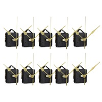 Sales! 10Pcs DIY Silent Movement Spindle Hands Wall Quartz Clock Movement Mechanism Repair Tools Part Clock Kit