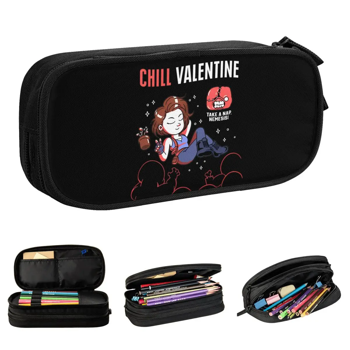 Residents Evils Pencil Case Classic Horror Games Pen Holder Bag Kids Big Capacity School Supplies Zipper Pencilcases