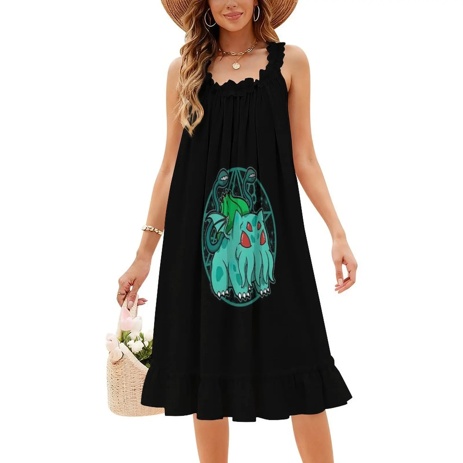 فستان Bulbathulhu النسائي الهيب هوب ملابس الشارع الشهير طباعة جرافيك ملابس الحفلات والنوادي ملابس Bulbathulhu النسائية