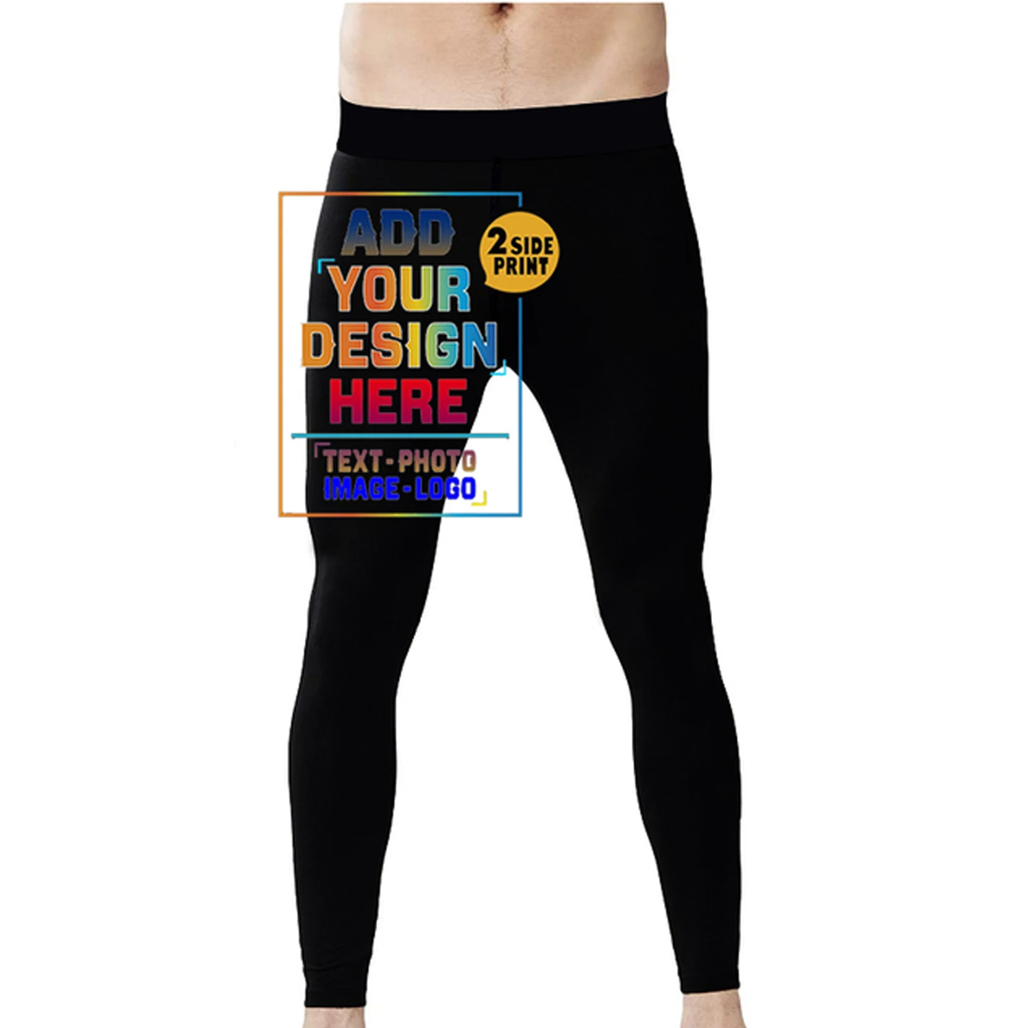 

Customized men's leggings, sports and fitness pants, suitable for running, exercising, yoga, surfing and swimming trunks, add yo