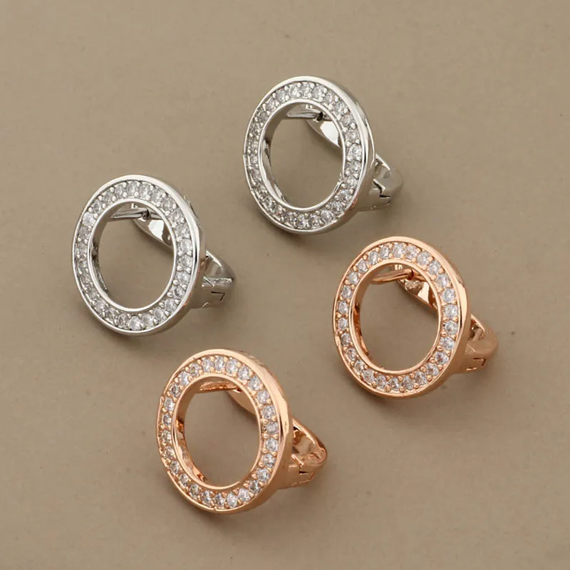 Vintage Female White Crystal Drop Earrings 585 Rose Gold Color Dangle Earrings Trendy Hollow Round Wedding Earrings For Women