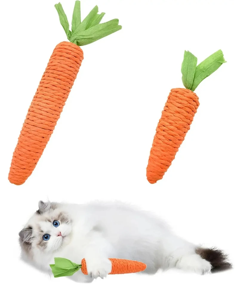 

Cat toys self-entertainment carrot teething and cat teasing sticks, bite-resistant and scratch-resistant teething and clawing