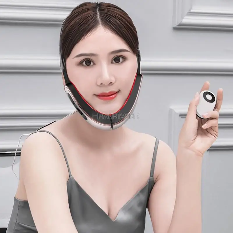 V instrument visage micro courant électrique lifting masseur visage mince rouge bleu instrument de beauté