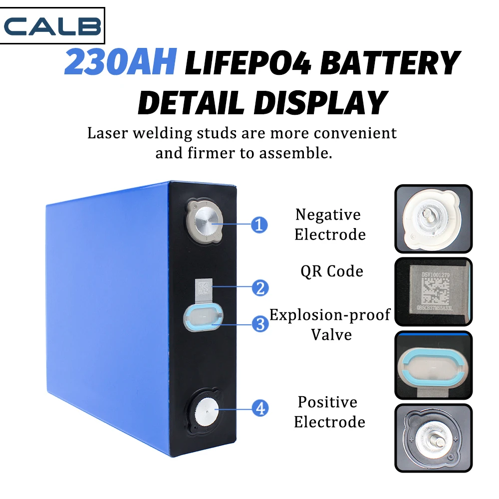 Lifepo4 3.2v 230ah baterias recarregáveis calb originais 4-16 peças para sistema de armazenamento de energia solar barco rv