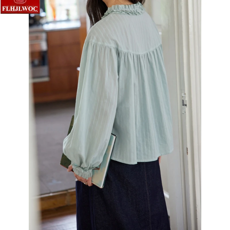 السنة الجديدة الوردي الكشكشة الوقوف طوق ربطة القوس فيونكة القمم البلوزات جديد 2026 ربيع المرأة شيك كوريا اليابان الفتيات نمط Preppy القمصان الأساسية