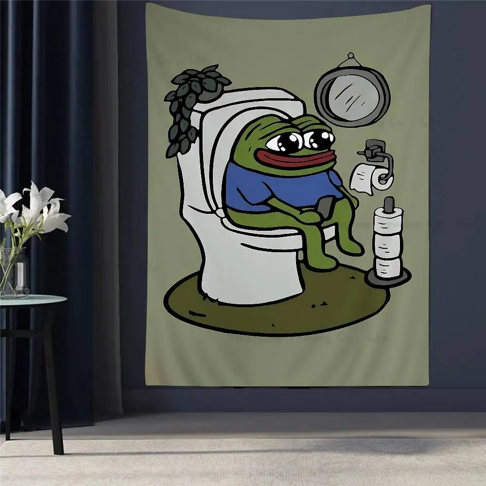 Tapiz Bohemio con Diseño de Rana Triste Pepe, Tapiz de Pared Hippie con Diseño de Tarot, Tapiz Decorativo para Dormitorio, Decoración del Hogar