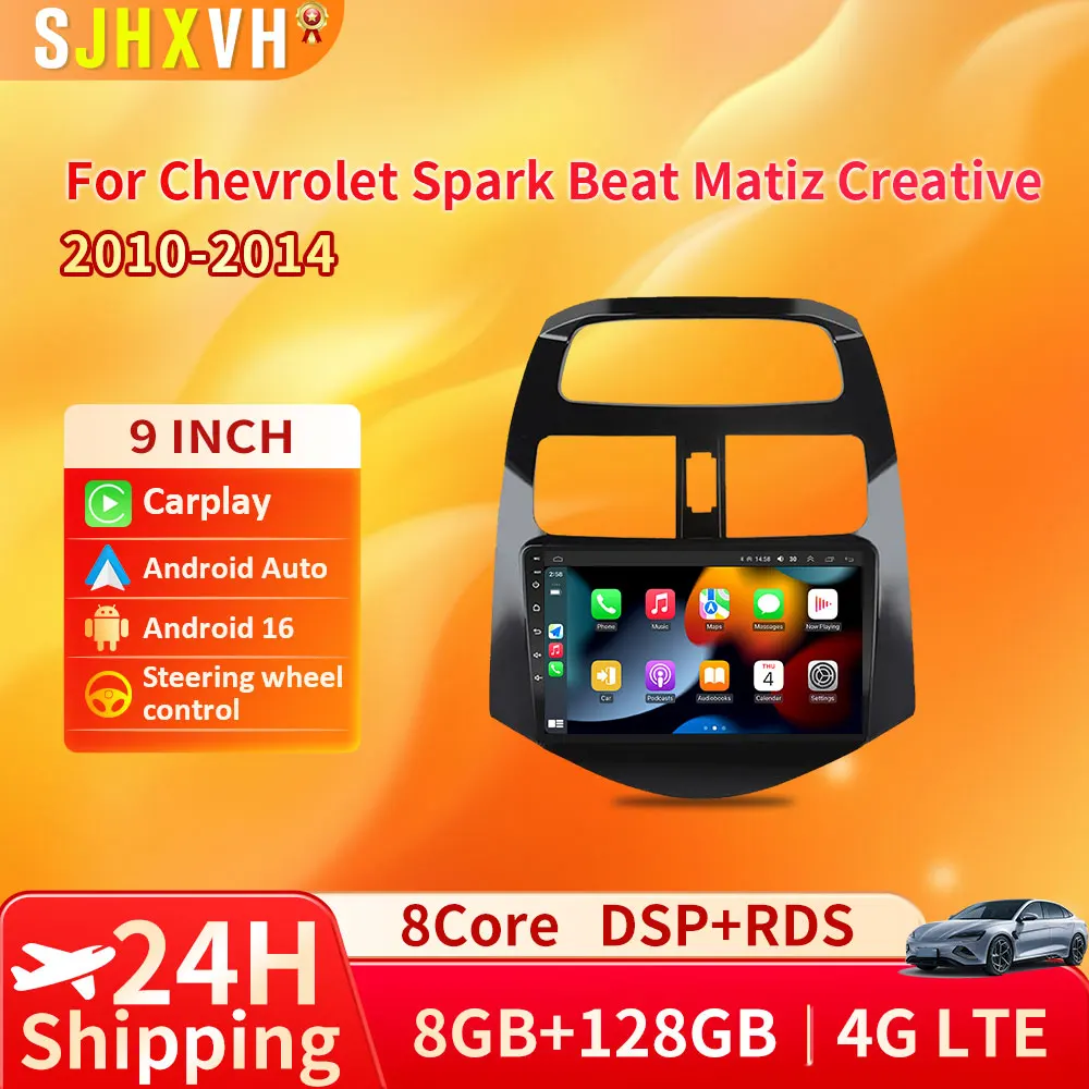 

Car Stereo Radio For Chevrolet Spark Beat Matiz Creative 2010 - 2014 Android16 Carplay Multimidia Video Player Head Unit