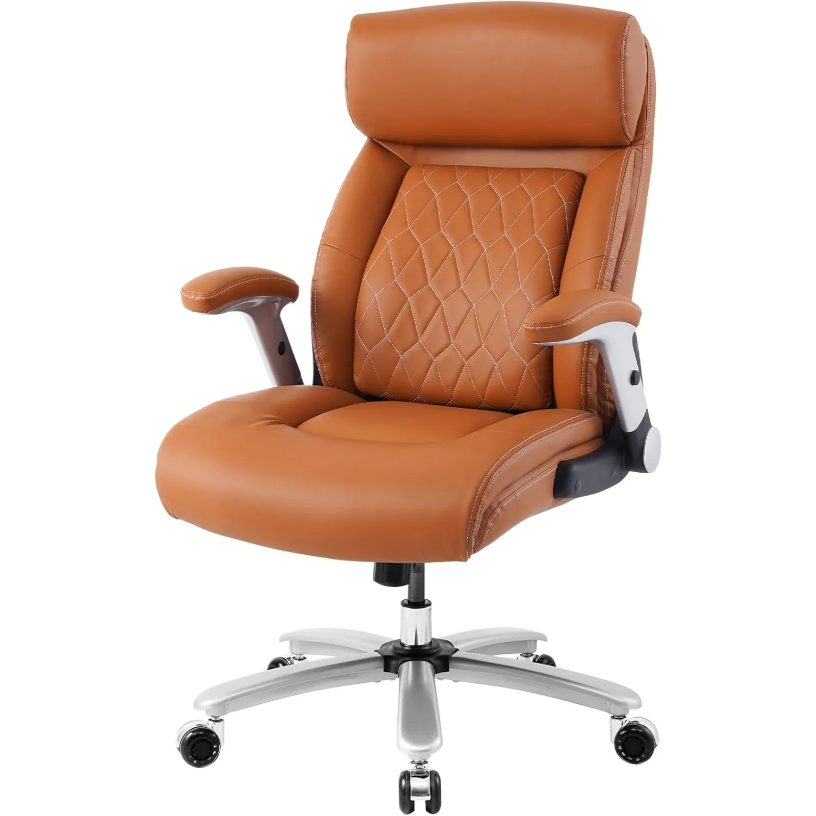 

US High Back Leather Executive Chair Adjustable Tilt Angles Swivel Office Desk Chair with Thick Padding for Armrest and