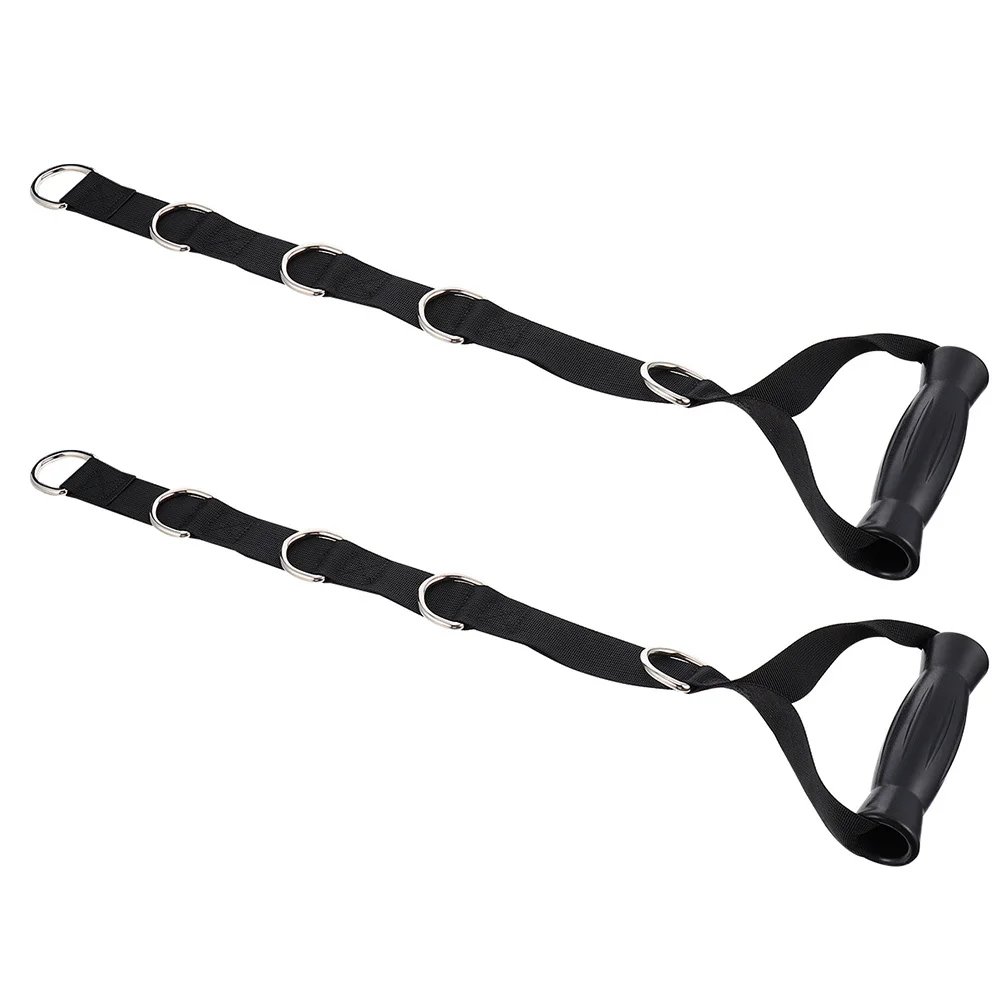 قطعتان من حزام سحب للياقة البدنية مع مقبض على شكل حرف D لآلات الكابلات وتدريبات القوة في صالة الألعاب الرياضية وحزام السحب