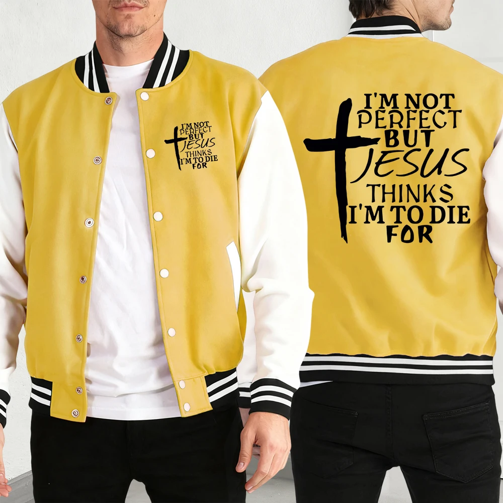 

Куртки унисекс с принтом «Вера в Иисуса», классическая карманная спортивная одежда, уличная модная мужская одежда, свободная осенняя универсальная бейсбольная майка