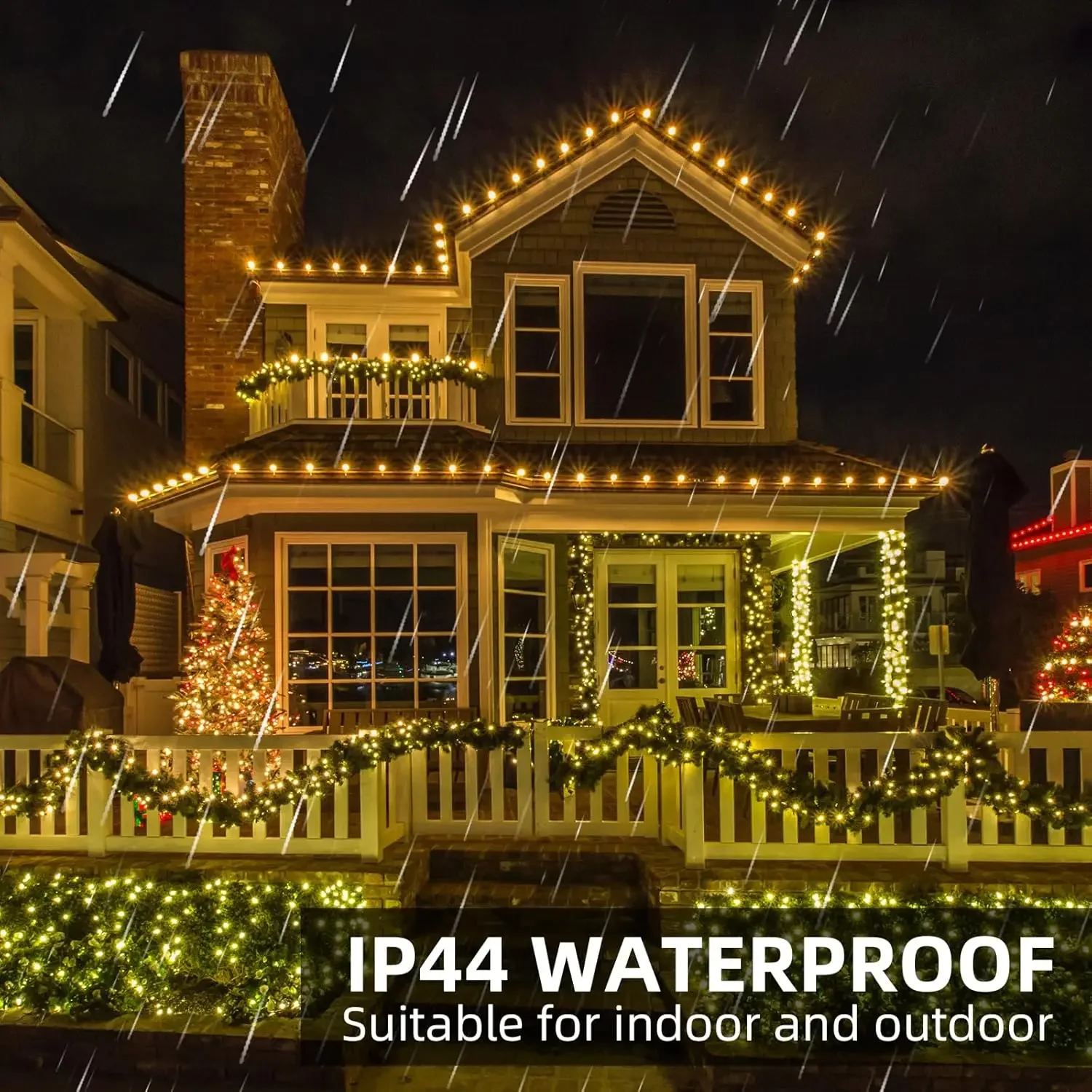 في الهواء الطلق التحكم عن بعد أضواء الأسلاك النحاسية شجرة عيد الميلاد ضوء سلسلة السماء المرصعة بالنجوم زهرة إكليل أضواء الزخرفية