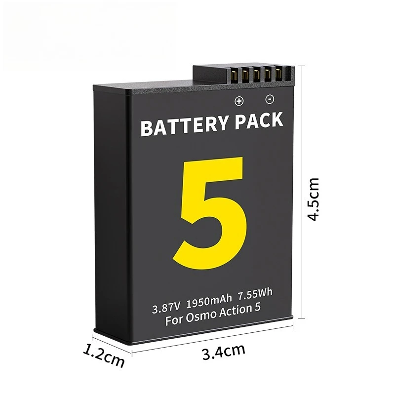 新品交換用充電式カメラバッテリー 3.87V 1950mAh DJI Osmo Action 5用