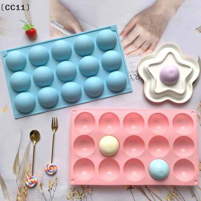 1Pcs Half Ball Mold 6/15/24 Holes Hemisphere Silicone Baking Mold For Hot Chocolate Bomb Cocoa Dome Mousse Ice Cream Tool〔CC11〕
