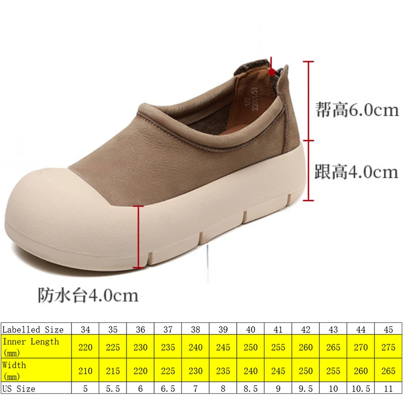 Koznoy 4cm 2024 Retro Ethnic Cow Suede Genuine Leather Rubber Zipper Concise Autumn Loafer Comfy Women Leisure Soft Flats Shoes