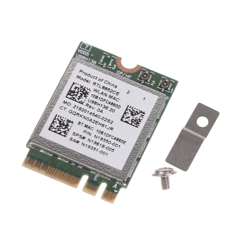 Rtl8852ce banda dupla 2.4g/5g wifi6 802.11ax placa wi-fi 1800m bt5.0 módulo ngff m.2 para laptop/pc suporte win10 p9jd