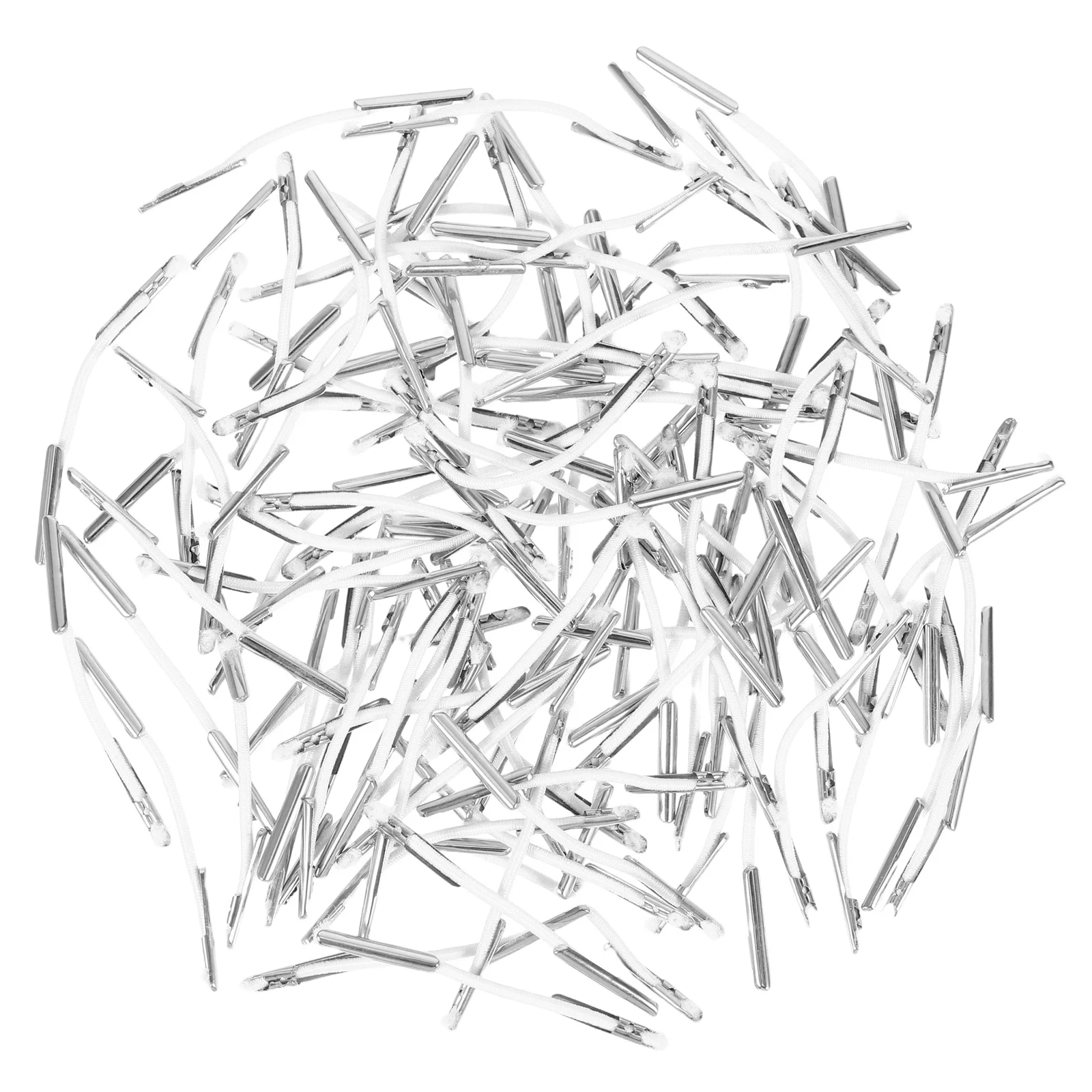 100pcs Elastic Bands For Sewing Barbed With Metal Ends Non-Slip Stretch Cord For Book Binding Mask Making Hat Fixing Craft