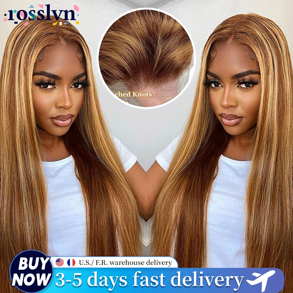 

Highlight Ombre Honey Blonde Colored Straight Transparent HD Lace Frontal Wig P427 13x6 13x4 Human Hair 200 Density 36 Inch Brazilian Wigs For Women
