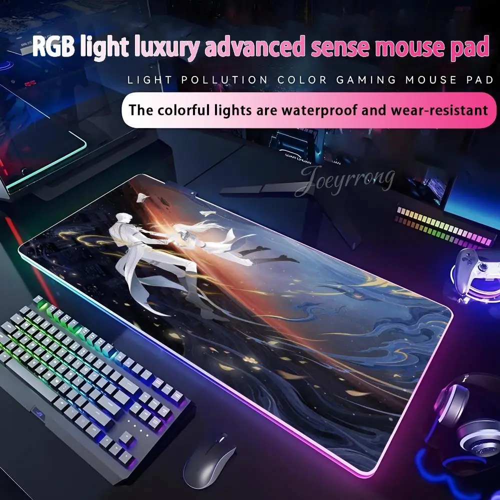 

Коврик для мыши Love and Deepspace для FPS eSports RGB, расширенная игровая клавиатура, светодиодные коврики, большие 1000x500 мм XXL Gamer