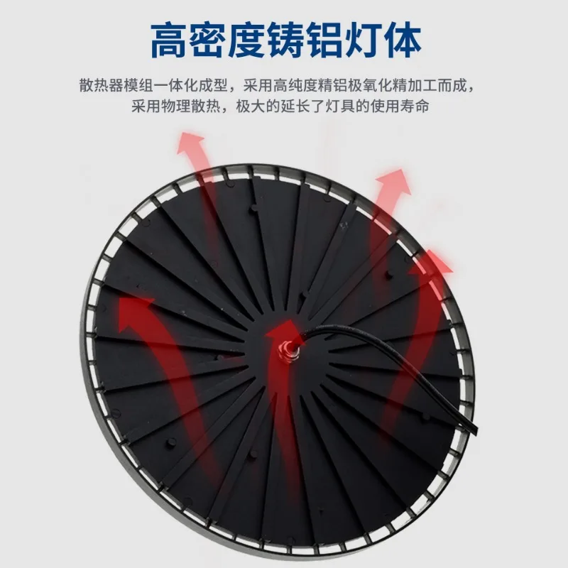 220 فولت مصباح LED فائق السطوع ارتفاع خليج ضوء UFO مستودع مصباح المرآب IP65 مقاوم للماء لإضاءة مصنع الصالة الرياضية 100 واط 150 واط 200 واط