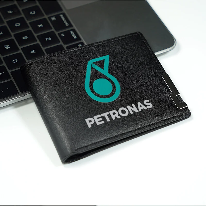 PETRONAS-LOGO, EMBELLIERT, SLANKE BRIEFTASCHE FÜR HERREN, PU-LEDER, LANGLEBIG, LEICHT, BUSINESS-STIL, KOMPAKTES DESIGN FÜR TÄGLICHEN GEBRAUCHEN