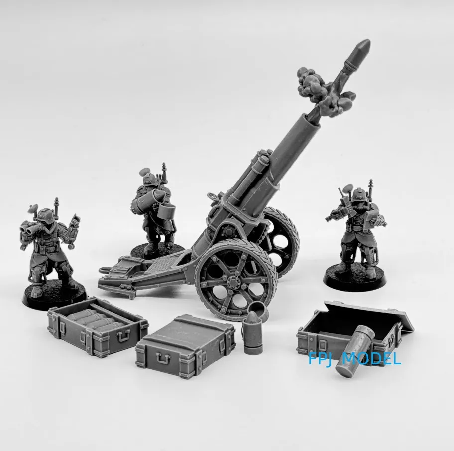 28mm GRIM GUARD LIGHT ARTILLERY Resin Model Kit MinitaureTabletop War Gaming Unpainted Soldier Figures