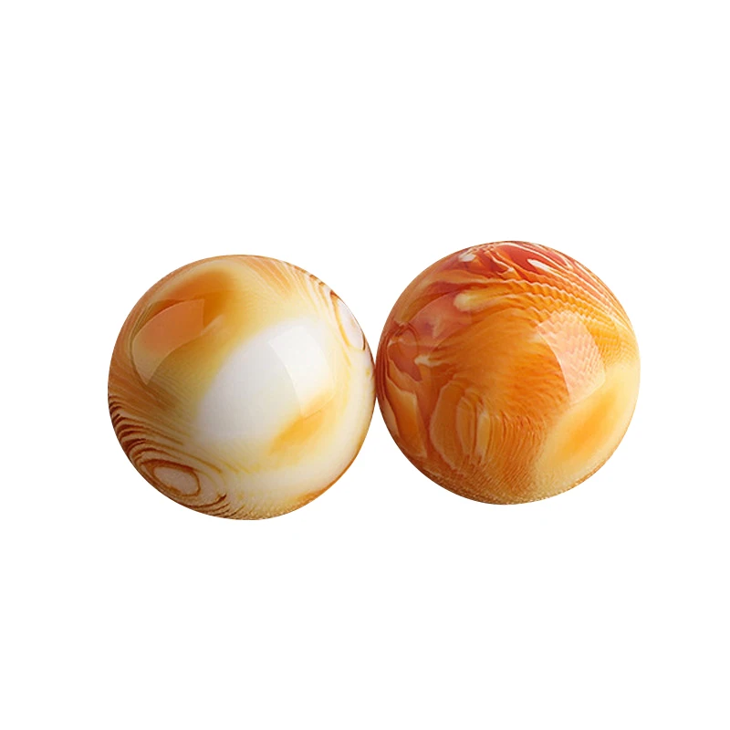 

2pcs Amber Beeswax Sphere Ball Massage Ball Resin Crystal and Handball Sphere Elderly Middle-aged Healing Crystal Sphere Fitness