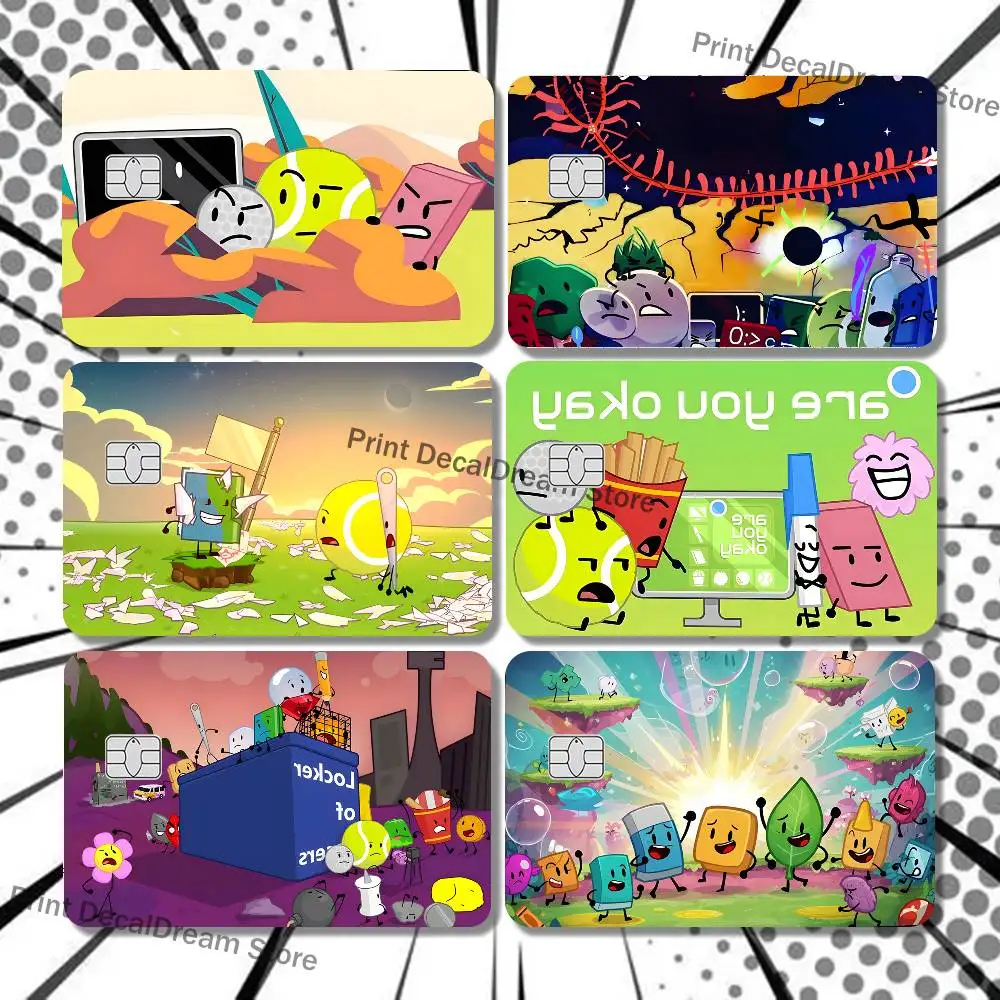 

Cute Game BFDI BFB Card Stickers Credit Visa Debit Bank Charge Card Bus Metro Waterproof Sticker Decal Decoration