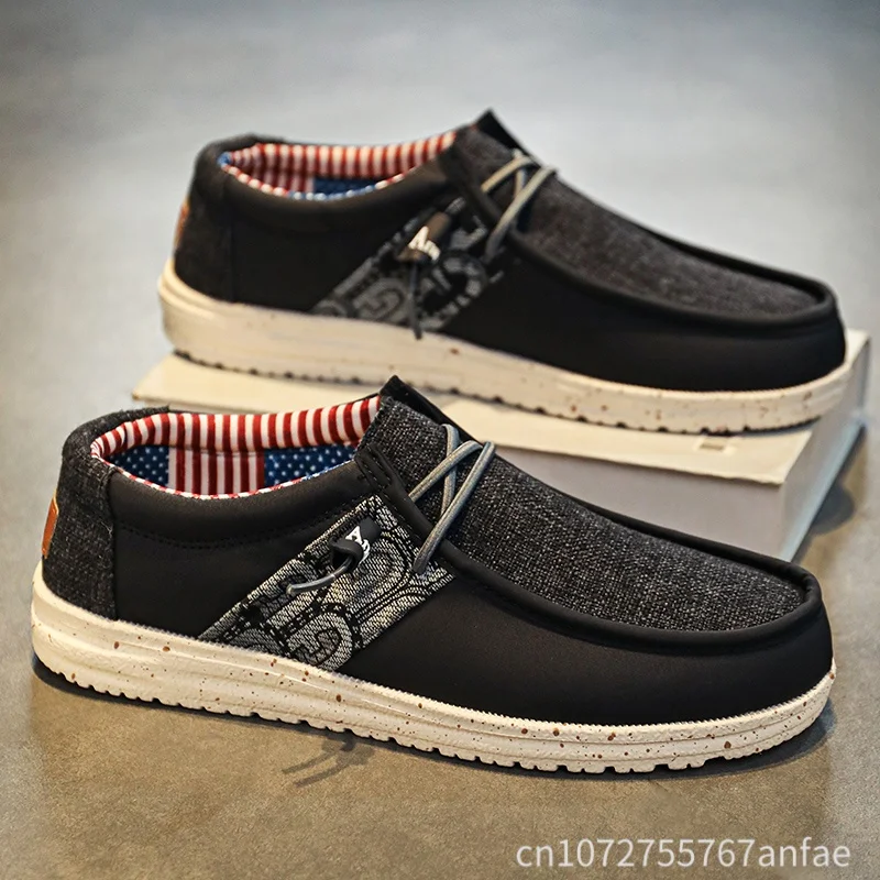 

Hot Sale Blue/Black Men Loafers Fashion Comfort Slip-on Men Flat Shoes Lightweight Men's Casual Shoes Plus Size 48 Zapatillas