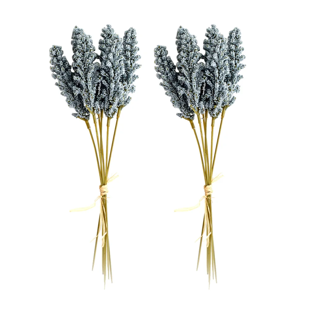 

2 Bouquet Artificial Grain Flowers Fake Faux Wheat Plants Decoration Christmas Home Artificial Plants Lifelike Plastic Indoor