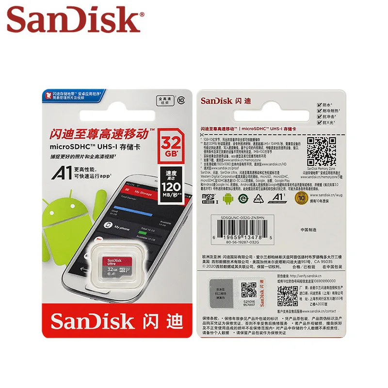 Sandisk Micro SD Card 32GB C10 64GB Ultra TF Card Mini Memory Card 128GB Flash Card High Speed Mini Computer Gift