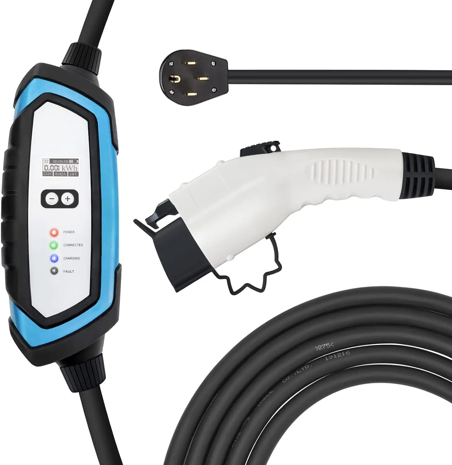 

BougeRV Level 2 EV Charger Cable (32A, 25FT) Portable EVSE Electric Vehicle Charging