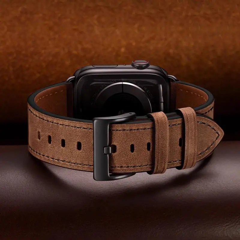 Leather Strap for Apple watch Band 46mm 42mm 44mm 45mm Ultra 3 49mm 41 40 Silicone correa bracelet iWatch Series 11 10 9 8 7 SE