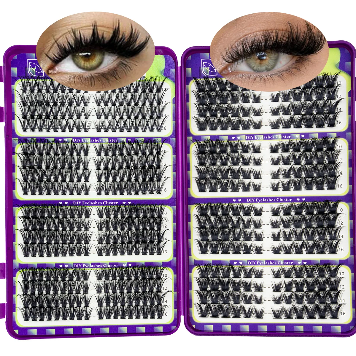 Braune Cluster-Wimpern DIY Einzelne Wimpernbüschel Natürliche Wispy-Wimpernverlängerungen Band Sauberer Mädchen-Make-up-Look Wiederverwendbar – Detail 6