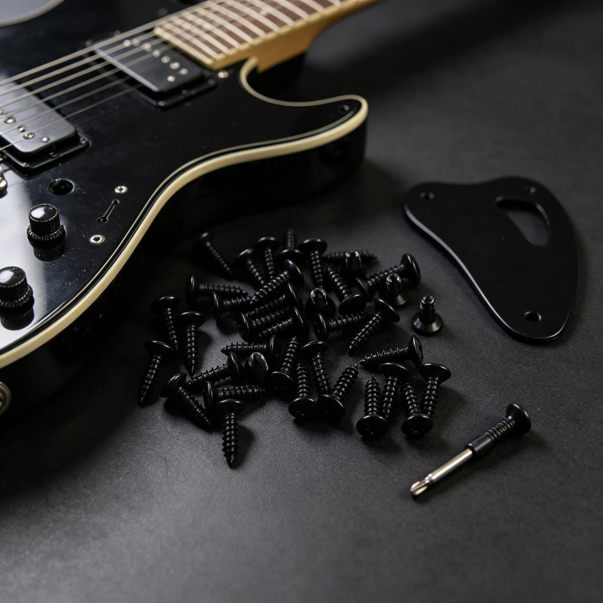 RUKOVA 3MM Guitar Pickguard Mounting Screws, Replacement Screws for FD ST TL Strat Electric Guitar Scratch Plate